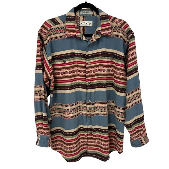 Vintage Orvis Southwestern Print Long Sleeve Button Down Shirt Mens Medium AS IS - Picture 1 of 9